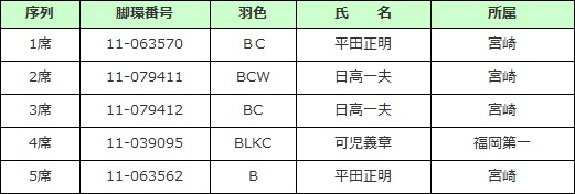 若鳩記録　♀