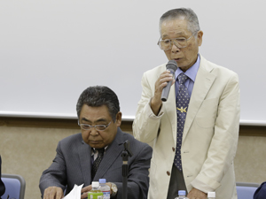 ▲藤井一一・会長代行(右)と小室範斎・副会長(左)